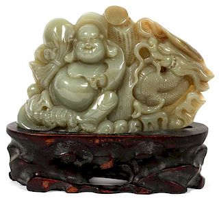 CHINESE CARVED JADE SCULPTURE