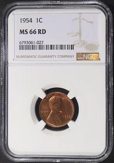1954 LINCOLN CENT NGC MS66 RD
