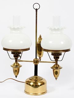 DOUBLE STUDENT OIL LAMP LATE 19TH C.