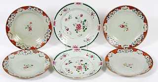 CHINESE EXPORT PLATES 18TH.C. SIX