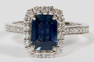 1.6CT NATURAL SAPPHIRE AND DIAMOND RING
