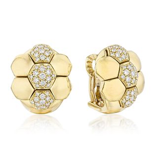 Piaget Vintage Diamond Gold Earrings