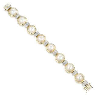 Mabe Pearl and Diamond Bracelet