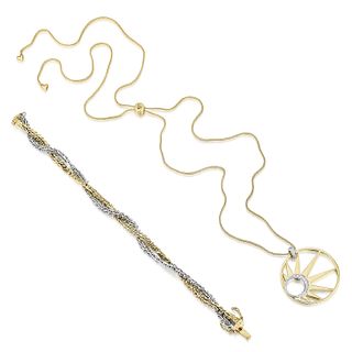 Group of Gold Bracelet and Diamond Star Necklace