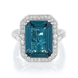 Topaz and Diamond Cocktail Ring