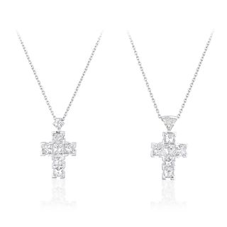 Group of Two Diamond Cross Necklace