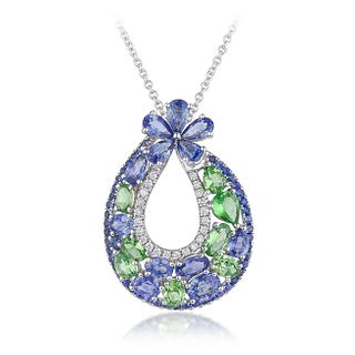 Sapphire and Diamond Pendant with Chain