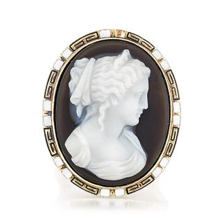 Victorian Cameo and Enamel Ring