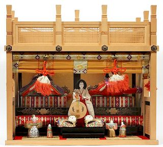 JAPANESE HINA PALACE W/ IMPERIAL DOLLS 20TH C.