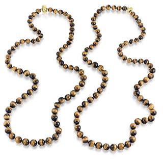 Group of Two Tiger's Eyes Beaded Necklaces