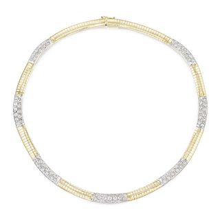 Diamond Omega Gold Necklace