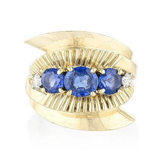 Tiffany Vintage Sapphire and Diamond Ring