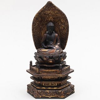 Chinese Lacquer Figure of Seated Buddha