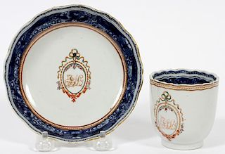 18TH.C. LOWESTOFF CUP AND SAUCER