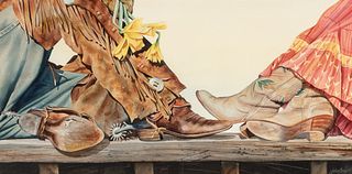 Nelson Boren (b. 1952) Cowboy and Cowgirl