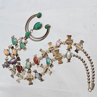 Native American Multi-Stone, Sterling Silver Necklace
