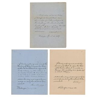 Andrew Johnson, Rutherford B. Hayes, and Grover Cleveland (3) Documents Signed as President
