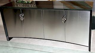 BRUETON BRUSHED METAL AND LACQUERED SIDEBOARD