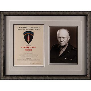 Dwight D. Eisenhower Signed Certificate of Merit for a Canadian Army Captain
