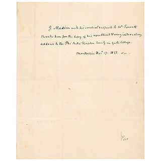 James Madison Third-Person Autograph Letter Signed