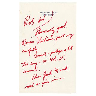 Gerald Ford Handwritten Note as President on Vietnam