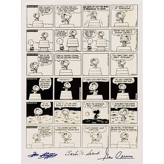Gene Cernan and Tom Stafford Signed &#39;Peanuts&#39; Print