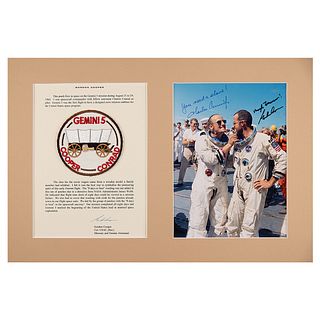 Gemini 5 Flown Patch - From the Personal Collection of Gordon Cooper, with Signed Photograph