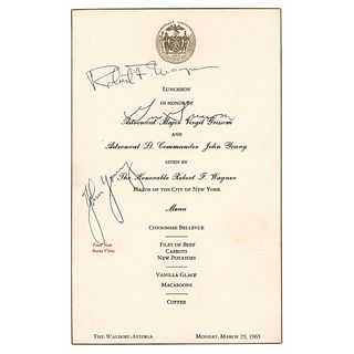 Gemini 3: Grissom and Young Signed Menu