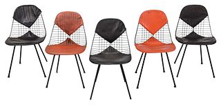 Set of Five Herman Miller "Bertoia" Wire Side Chairs