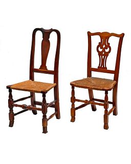 Assembled Group of Queen Anne Maple Side Chairs.