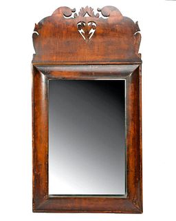 Queen Anne Walnut Cushion Mirror.
