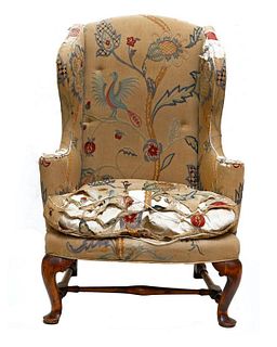 Queen Anne Maple Wing Armchair.