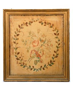 English Silk and Chenille Embroidered Picture.