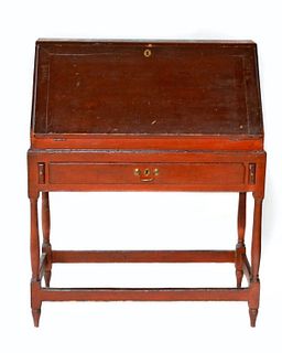 American Red-painted Desk on Frame.