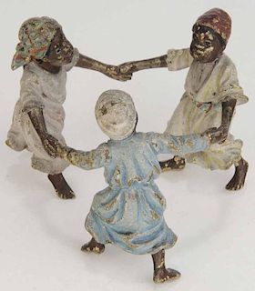 Painted Metal Figure of Three Children