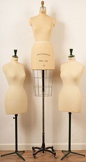 3 Vintage Dress Form Manequins