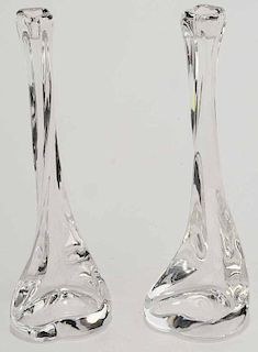 Tiffany and Co. Glass Candlesticks