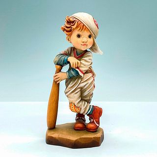 Anri Italy Wood Carved Figurine, Batters Up
