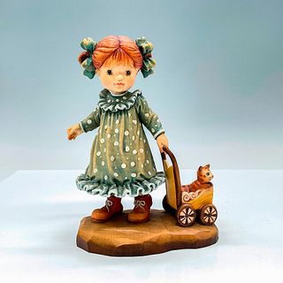 Anri Italy Wood Carved Figurine, Purrfect Day