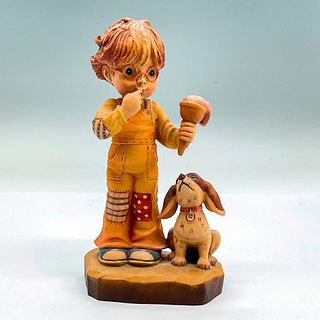 Anri Italy Wood Carved Figurine, Sweet Treat