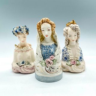 3pc Cordey Porcelain Lady Bust