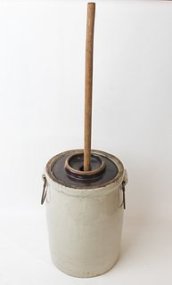 ANTIQUE RED WING THREE GALLON BUTTER CHURN