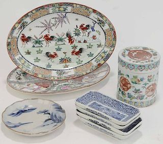 Group of Seven Assorted Asian Plates