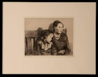 RAPHAEL SOYER (1899-1987) PENCIL SIGNED DRYPOINT ETCHING
