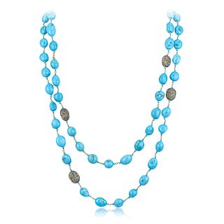 Turquoise and Diamond Necklace