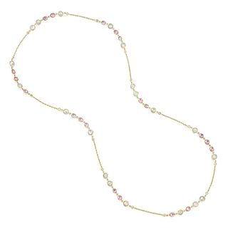Pink Sapphire and Opal Necklace