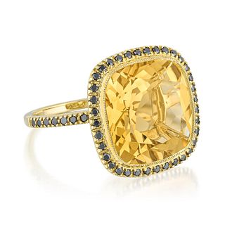Citrine and Diamond Ring