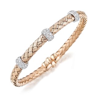 Diamond Woven Bangle Bracelet