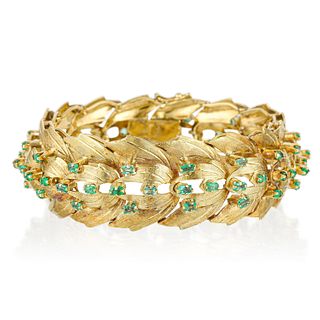 Vintage Emerald and Gold Bracelet