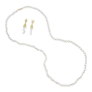 Rock Crystal Earrings and Necklace Set